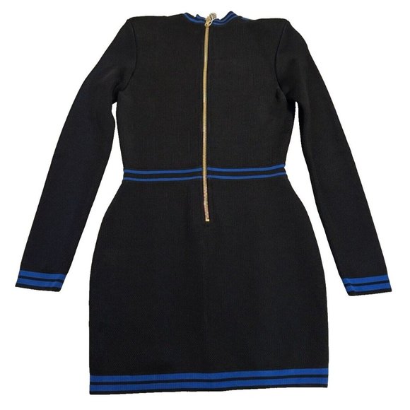 Balmain Blue and Black Mini Dress - Picture 5 of 16